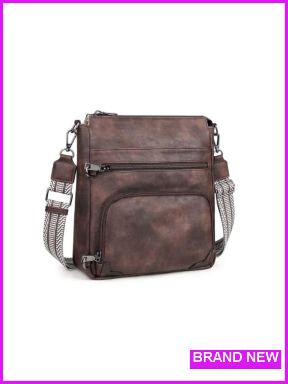 Women's RFID Blocking Anti Theft Crossbody Bag Water Resistant Faux Leather